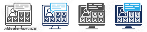 digital conference icon set multi concept