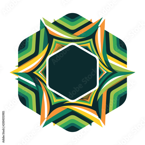 PrintAbstract Geometric Hexagon Colorful Vector Background