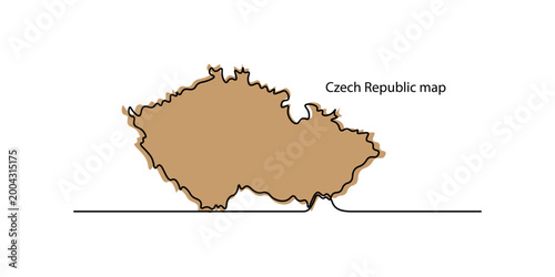 Vector map of the czech republic in brown color