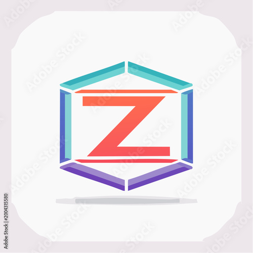 Letter Z Logo in Hexagonal Frame
