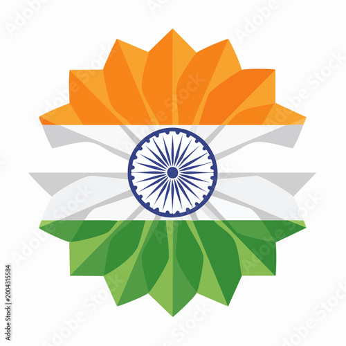 Indian Flag Inspired Lotus Flower Graphic