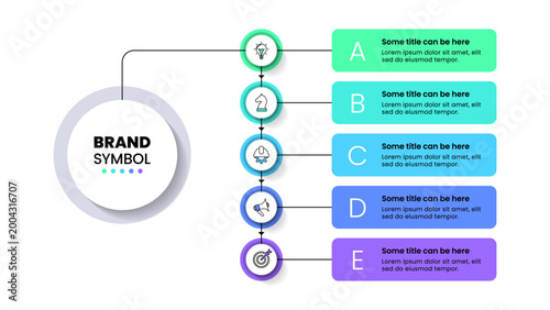 Infographic template. 5 banners with icons and text