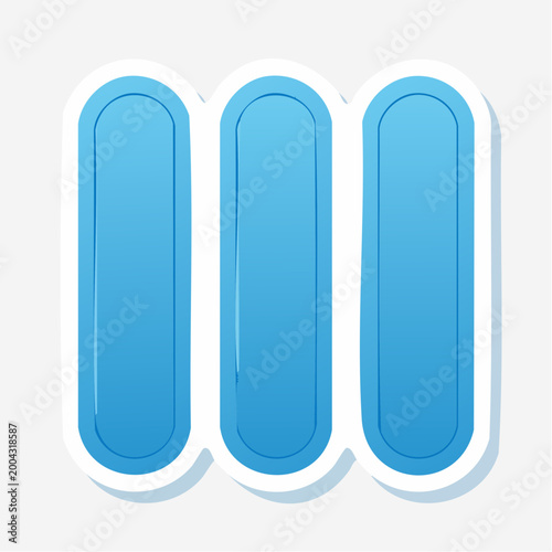 Three Blue Vertical Bars Icon