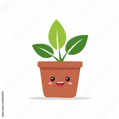 Cute Kawaii Plant in a Pot
