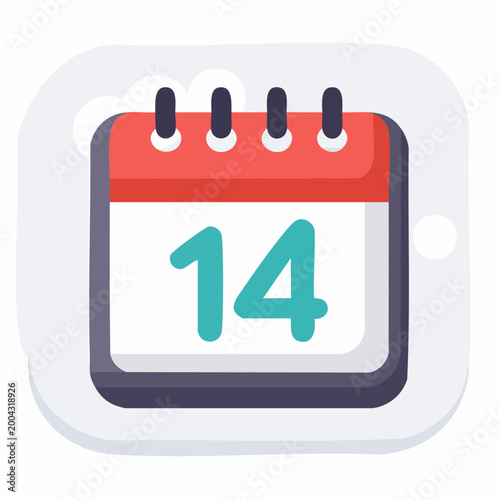Calendar Icon with Number 14