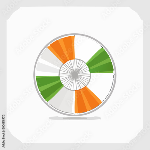 Ashoka Chakra in Indian Flag Colors