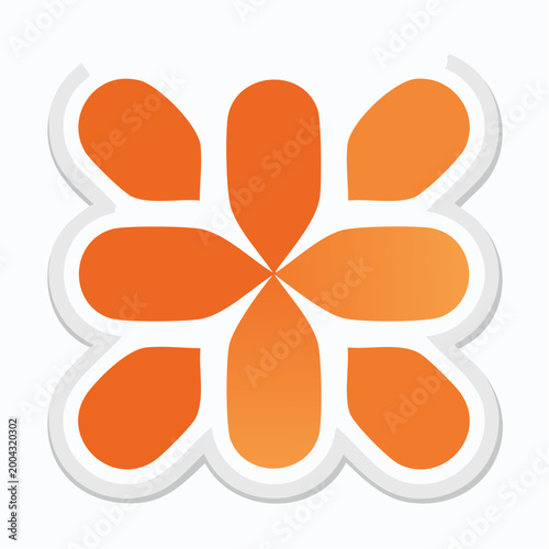 Abstract Orange Flower Logo Design