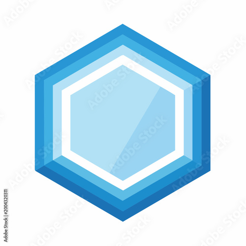 Abstract Blue Hexagon Geometric Shape