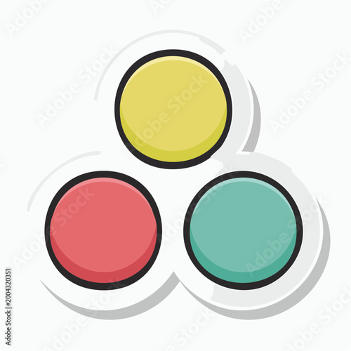 Three Colorful Circles in a Triangle Formation