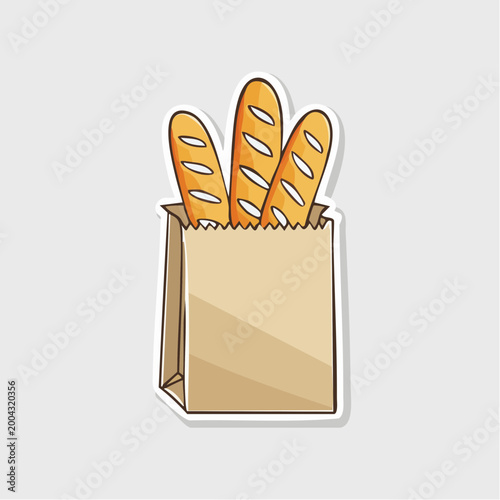 Three Baguettes in a Paper Bag