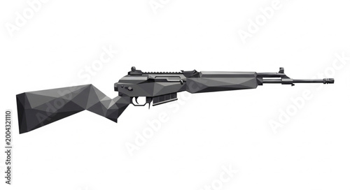 Modern tactical rifle with folding stock and scope mount.