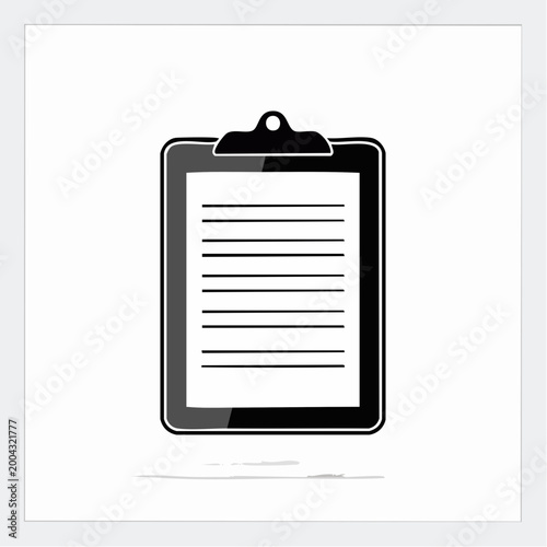 Clipboard with Lined Paper Icon