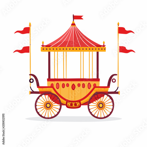 Vintage Circus Wagon with Flags