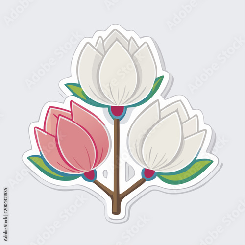 Stylized Lotus Flowers Illustration