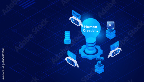 AI Creative Intelligence Human Machine Collaboration Technology Concept