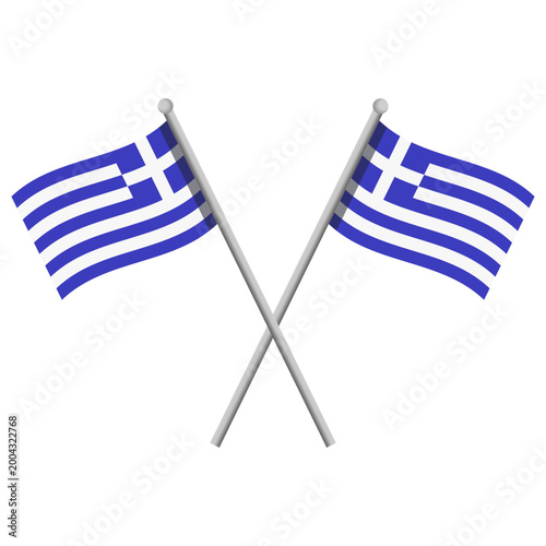 Greek flag with pole