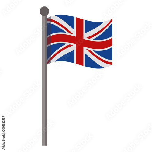 Great Britain flag with pole