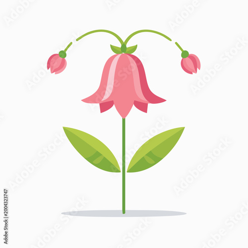 Pink Bell Flower Illustration
