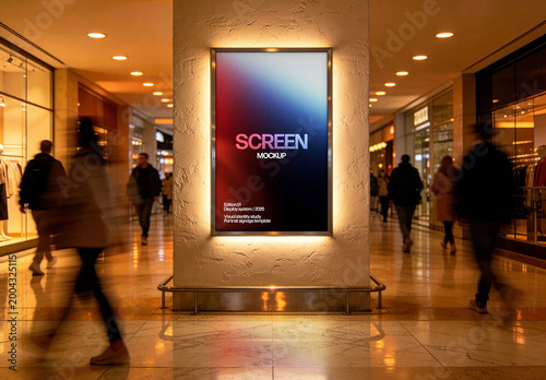 Mall Screen Mockup – Indoor Branding Presentation (PSD)