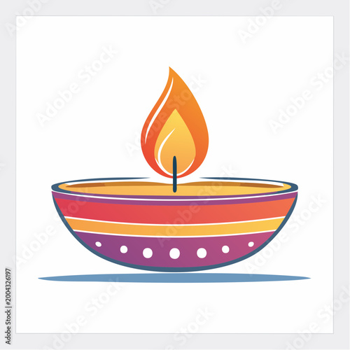 Diwali Diya with Flame