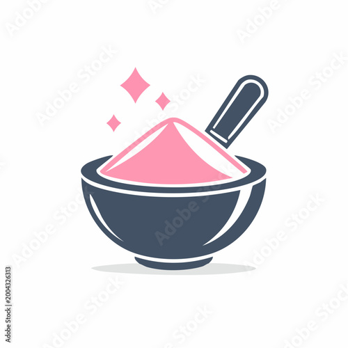 Cosmetic Powder in Bowl with Applicator