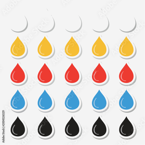 Colorful Water Droplet Icons