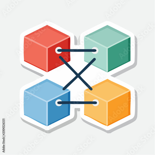 Connected Blocks Icon