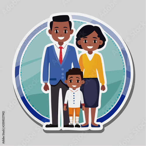 Happy African American Family Illustration