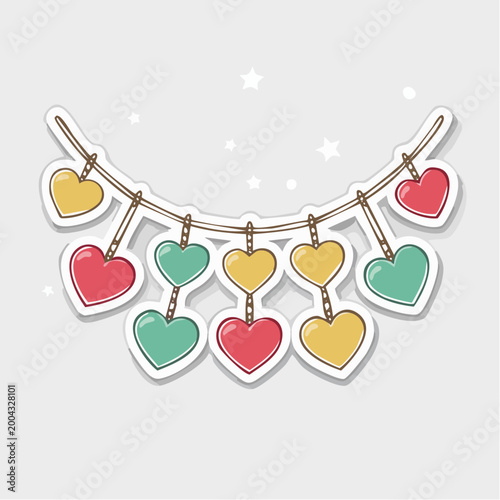 Colorful Heart Garland Decoration