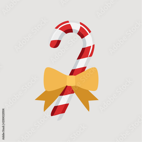 Candy Cane with Yellow Bow