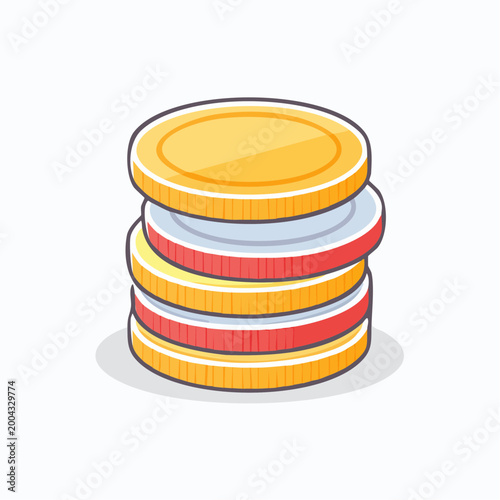 Stack of Colorful Coins