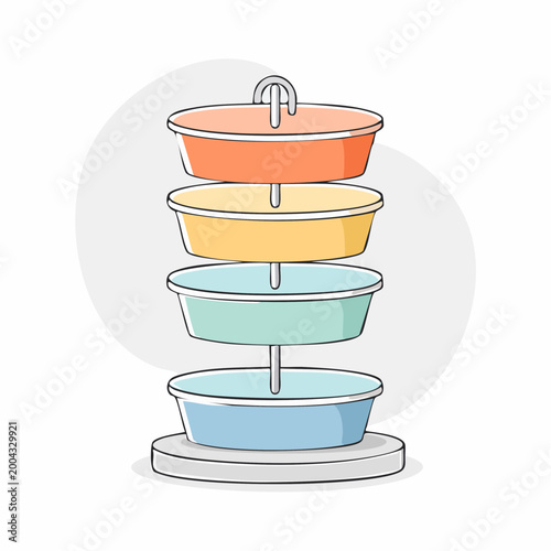 Illustration of a Four-Tiered Serving Stand
