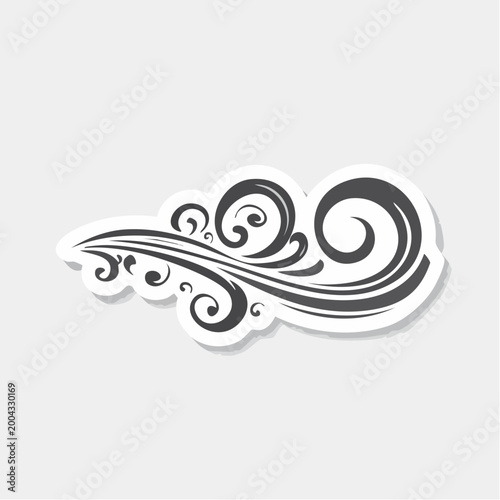 Swirling Decorative Flourish with Swirls and Lines