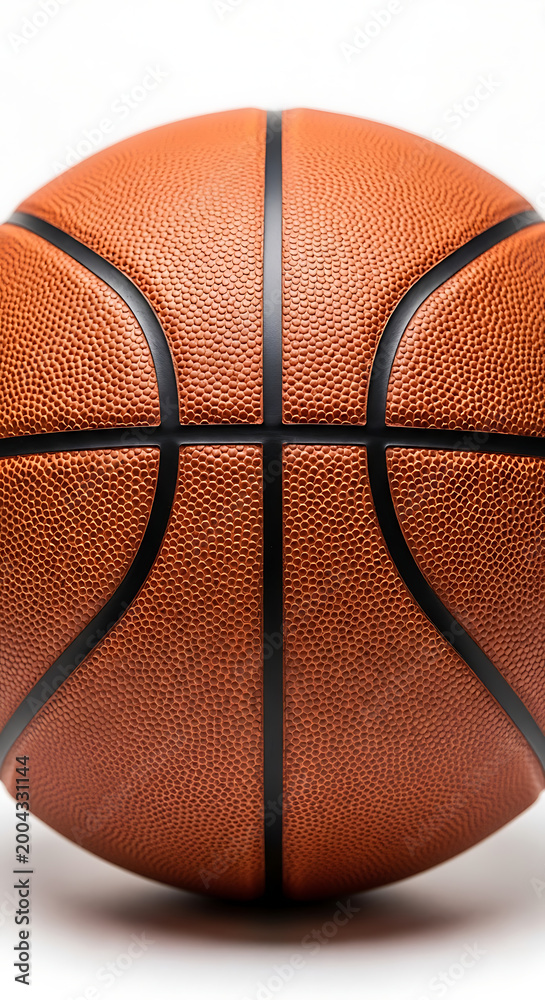 Obraz premium Brown basketball ball on plain background