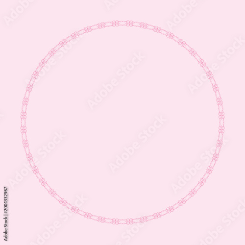 Pink Lace Circle Frame Ornament Vector