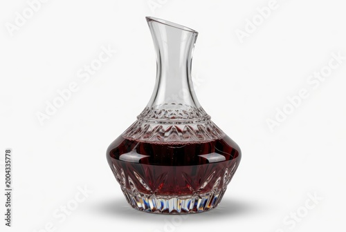 Elegant Crystal Decanter with Red Wine for Fine Dining