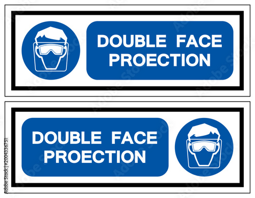 Double Face Protection Symbol Sign ,Vector Illustration, Isolate On White Background Label.EPS10