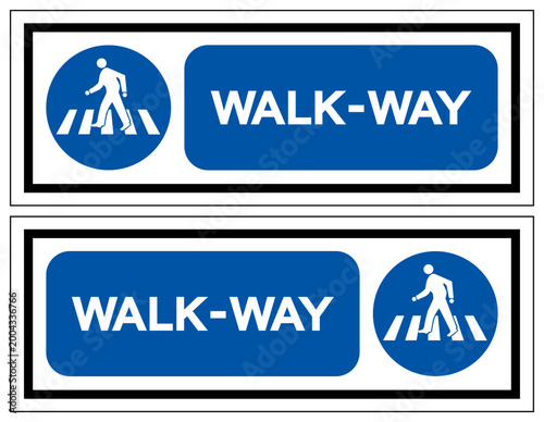Walk Way Symbol Sign, Vector Illustration, Isolate On White Background Label.EPS10