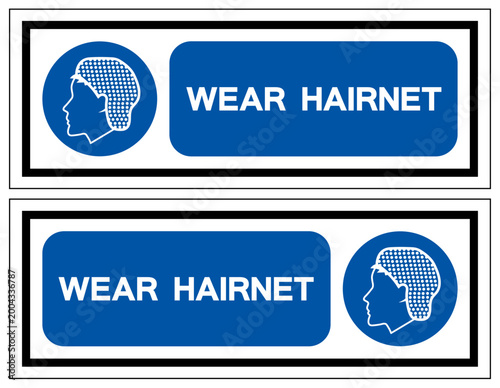 Wear Hair Net Symbol Sign, Vector Illustration, Isolate On White Background Label.EPS10