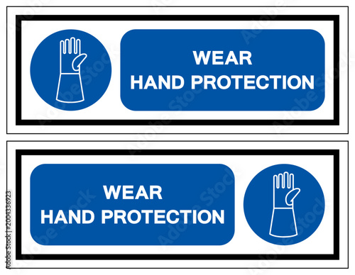 Wear Gloves Protection Symbol Sign ,Vector Illustration, Isolate On White Background Label. EPS10
