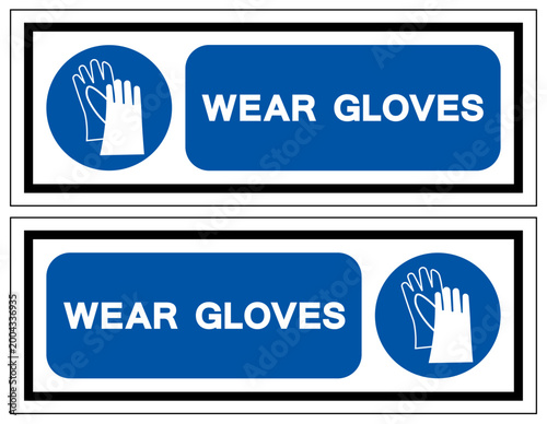 Wear Rubber Gloves Protection Symbol Sign ,Vector Illustration, Isolate On White Background Label. EPS10