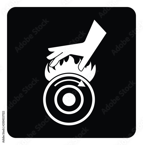 Caution Hot Surface Do Not Touch Symbol Sign,Vector Illustration, Isolated On White Background Label. EPS10