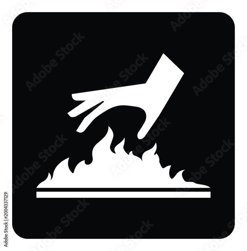 Caution Hot Surface Do Not Touch Symbol Sign,Vector Illustration, Isolated On White Background Label. EPS10