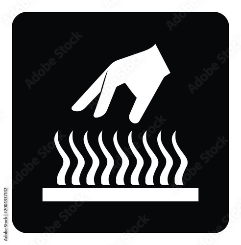 Caution Hot Surface Do Not Touch Symbol Sign,Vector Illustration, Isolated On White Background Label. EPS10
