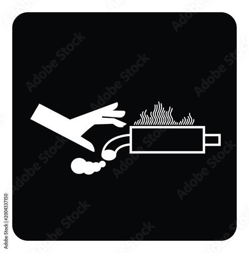 Caution Hot Surface Do Not Touch Symbol Sign,Vector Illustration, Isolated On White Background Label. EPS10