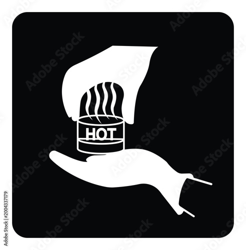 Caution Hot Surface Do Not Touch Symbol Sign,Vector Illustration, Isolated On White Background Label. EPS10