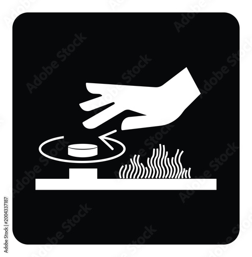 Caution Hot Surface Do Not Touch Symbol Sign,Vector Illustration, Isolated On White Background Label. EPS10