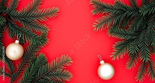 Modern Christmas background with minimalist festive decorations and wide copy space for marketing and greeting designs.