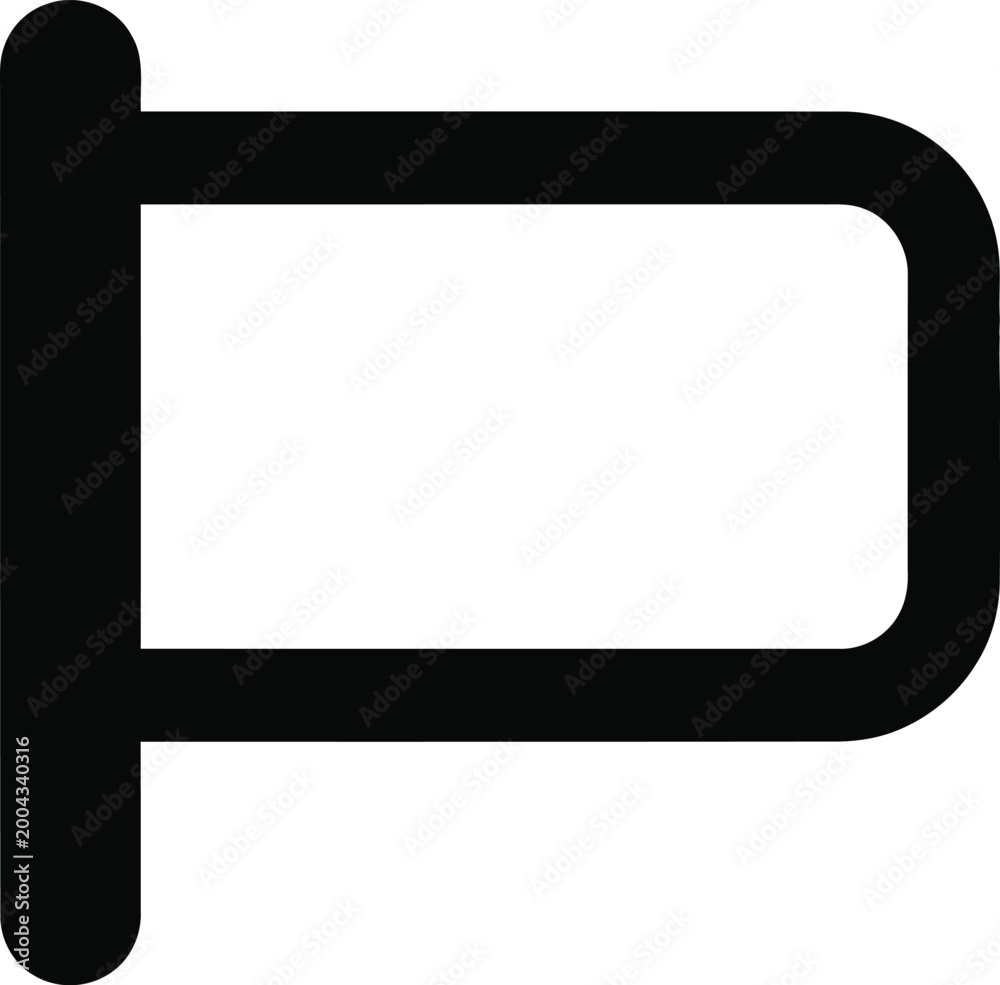 Fototapeta premium Black and white rectangular frame with rounded corners, minimalist black frame white background