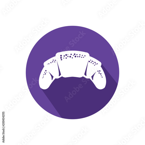 vector design flat icon circle croissant